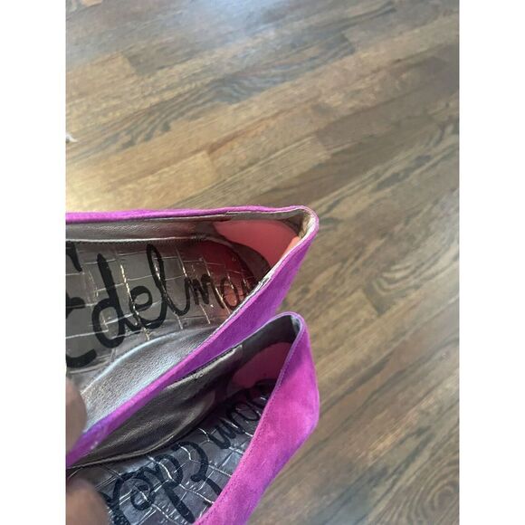 Sam Edelman Charleen Ballet Flats Shoes 6 M Studded Leather Suede‎ Fuchsia - Picture 11 of 11